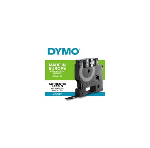 DYMO Rhino - Etiquettes Industrielles Vinyle 9mm x 5.5m - Blanc sur Noir