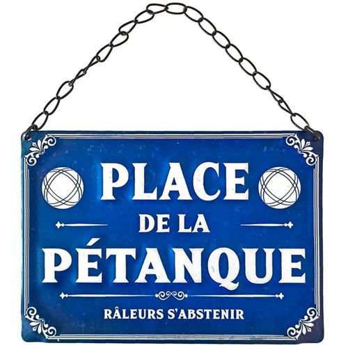 Cadoons Plaque Métallique Place De La Pétanque Bleue 20 Cm Achat And Prix Fnac 