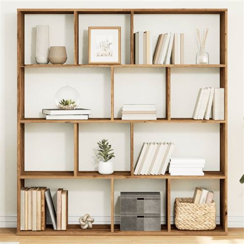 Non Communiqué Marron Vidaxl Bibliothèque Chêne Artisanal 132X29x141,5 Cm Bois D'ingénierie, Bibliothèque, Étagère À Livres, Étagère, Armoire De Rangement