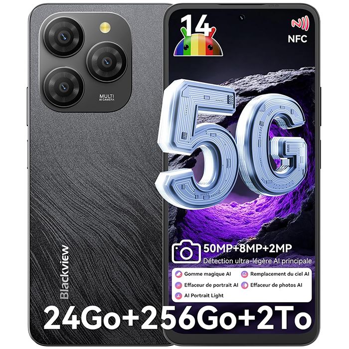 Téléphone Portable 5G Blackview Shark 9 Écran 6.67 NFC (8+16)Go