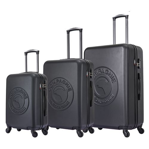 Ensemble de 3 valises à roulettes noir Compagnie De Californie cc-t366 black