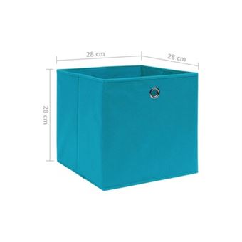 Boîte de rangement avec poignées en tissu bleu 31x31x31cm