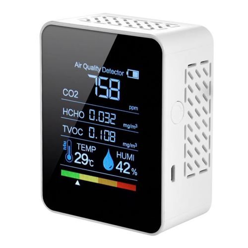 YONIS - Détecteur de CO2 Portable 5 en 1 - Affichage LED Digital - Qualité d'Air - Image 3