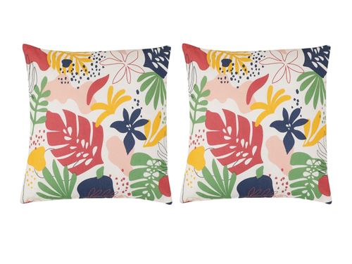 Lot de 2 coussins de jardin multicolore 45 x 45 cm