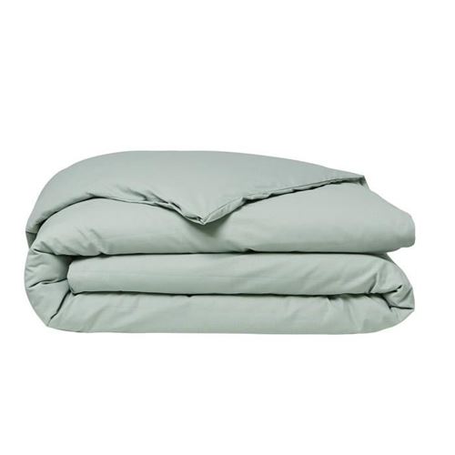 Housse de couette Essential - 240 x 260 cm - 2 personnes - 100% Coton uni - Celadon