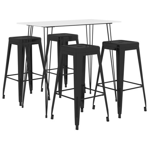 Non Communiqué Blanc Ensemble De Bar 5 Pcs Et Noir