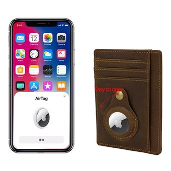 Portefeuille Homme En Cuir Véritable Avec Porte AirTag - Protection RFID, Pochette Cachée, 8 Cartes - Design Classique élégant