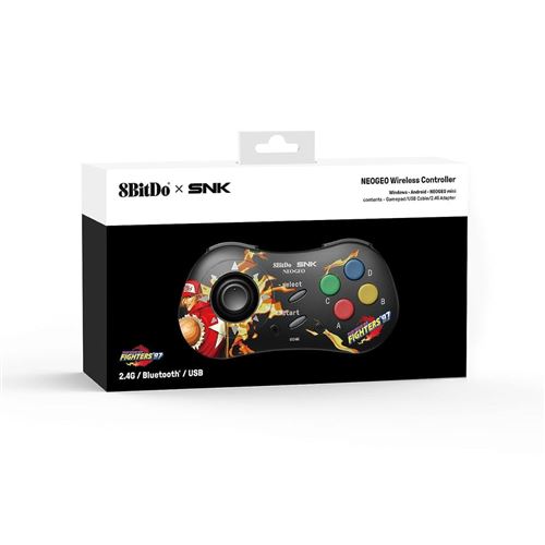Terry Bogard Edition : 8Bitdo Manette Bluetooth Style SNK Neo Geo - compatible PC Windows, Android & Neo Geo Mini