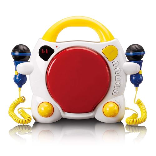 Lenco Kids Fun Singalone Portable Karaoke Machine with Built-in Bluetooth Speaker with CD Player | with 2 Microphones