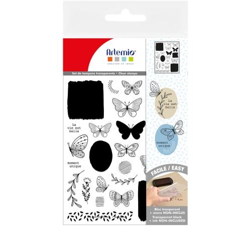 Tampon Clear Artemio - Collection Mon essentiel - Papillons - 25 pcs