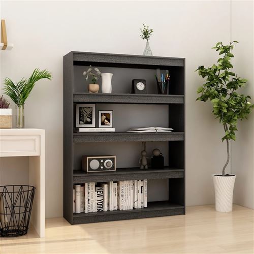 Non Communiqué Gris Vidaxl Bibliothèque/Séparateur De Pièce 100X30x135,5Cm Pin Massif808220