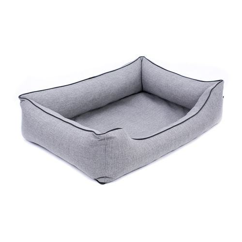 Panier pour chien, Mestizo, lit orthopédique, 100x75cm, gris clair, bordure noire, Mallorca SMO-GRA-B-3