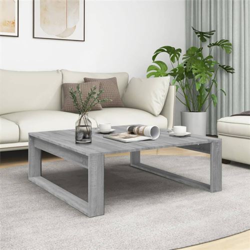 Table basse Sonoma gris 100x100x35 cm Bois d ingénierie