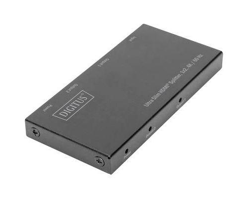 Digitus DS-45322 2 ports Répartiteur HDMI affichage LED, boîtier métallique, compatible avec lultra HD 4096 x 2160 pixels noir