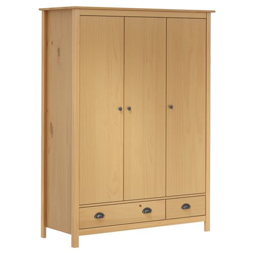 vidaXL Garde-robe à 3 portes Hill Range 127x50x170 cm Pin solide