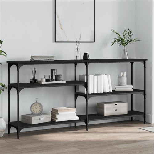 vidaXL Table console noir 160x29x75 cm Bois d'ingénierie