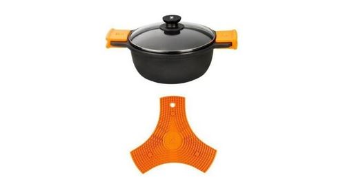 Casserole avec couvercle en verre bra efficient a270332 83 l ø 32 cm noir