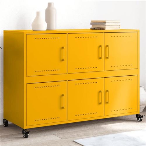 Vidaxl Jaune Buffet Moutarde - Image 3