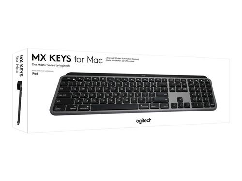 920-009842, Logitech Clavier pour Mac, MX Keys MAC, ES Espagnol, QWERTY,  USB, Sans fil / Bluetooth