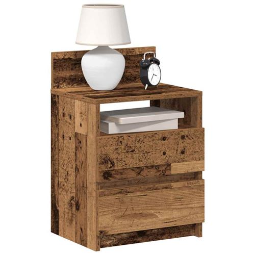 Non Communiqué Tables De Chevet 2 Pcs Avec 2 Tiroirs Vieux Bois 40X33x60 Cm