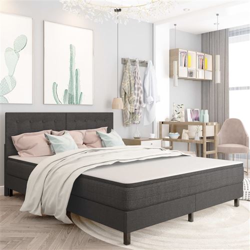 VIDAXL Sommier &agrave; lattes Gris fonc&eacute; - 180x200 cm