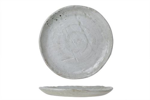 C&T Dolmen - Assiette plate - Gris - D27cm - Porcelaine - (lot de 6)