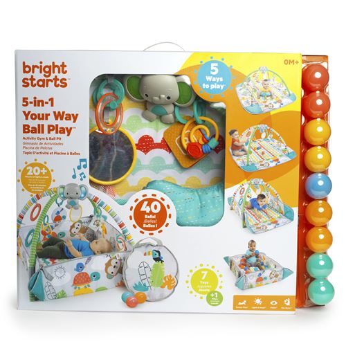 Bright Starts 12624 Bright Starts Baby Play Mat Your Way Ball Play Gym & ; Ball Pit 7 Toys