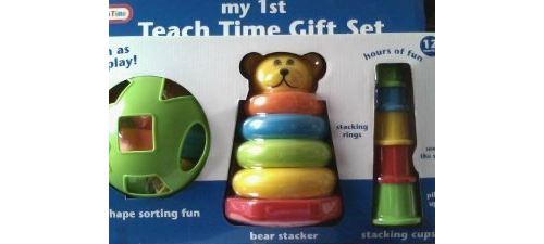 Teach Time Gift Set with Shape Sorter, Bear Stacker Stacking Cups