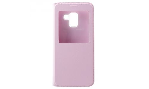 Etui latéral S-View rose pour Galaxy A8-2018