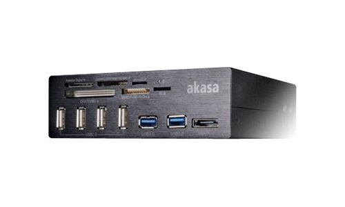 Akasa InterConnect Pro - Kaartlezer - 5,25 (CF I, CF II, MS, MS PRO, SD, xD, MS PRO Duo, CF, RS-MMC, microSD, SDHC, MS Micro, microSDHC, xD Type H, xD Type M, SDXC) - USB 2.0
