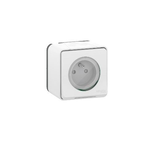 prise de courant blanc saillie mureva styl ip55 ik08