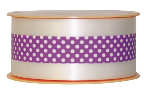 Ruban charlotte pois violet