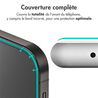 Protecteur d'écran en verre trempé pour iPhone 12 Pro Max, bord