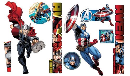 Marvel autocollants muraux Avengers Captain America & Thor