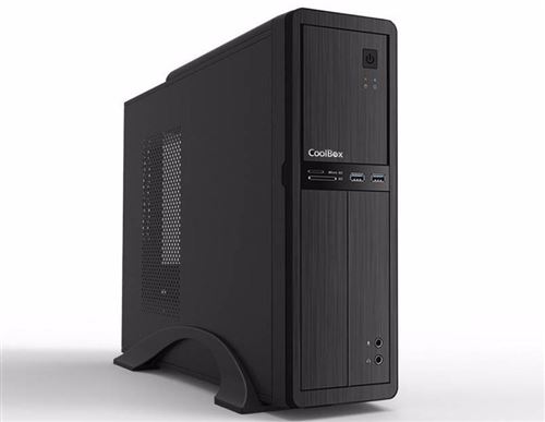 CoolBox coo-pct300u3-bz Tour Noir Imprimé Tour d'ordinateur – Ordinateur de Bureau, PC, SGCC, Acier, Micro-ATX, Noir, 1 x 80 mm
