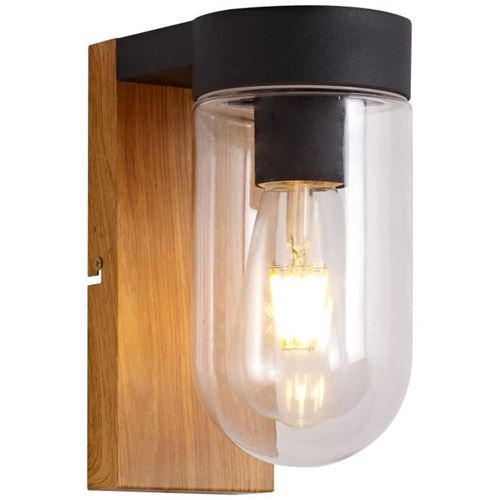 Applique extérieure CABAR - BRILLIANT - bois foncé/noir - métal/verre E27 1x40W - Image 3