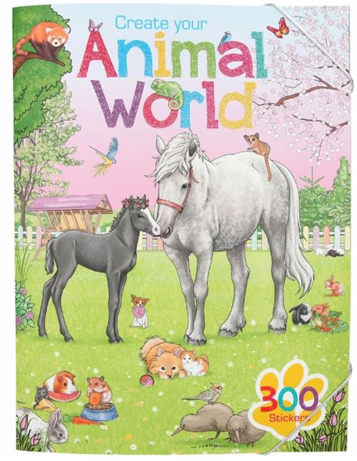 Create your livre d'autocollants Animal World girls 33 cm papier