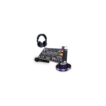 Kit table de mixage + casque + micro noir + jeu de lumière effet UFO - 1