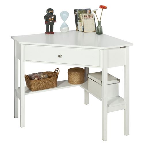SoBuy® FWT31-W Table Bureau d'Angle Bureau informatique Secrétaire avec Tiroir