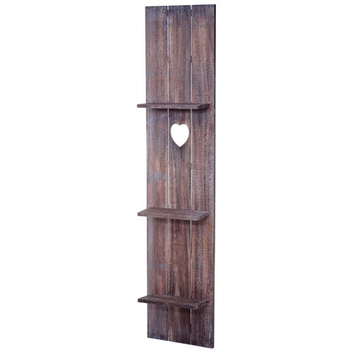 Étagère murale MENDLER HWC-C92 150x33x13cm bois massif vintage marron shabby