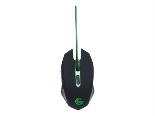 MUSG-001-G - Souris - droitiers et gauchers - optique - 6 boutons - filaire - USB - vert