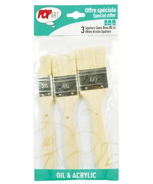 3 Pinceaux - Spalters soies - Beau Blanc