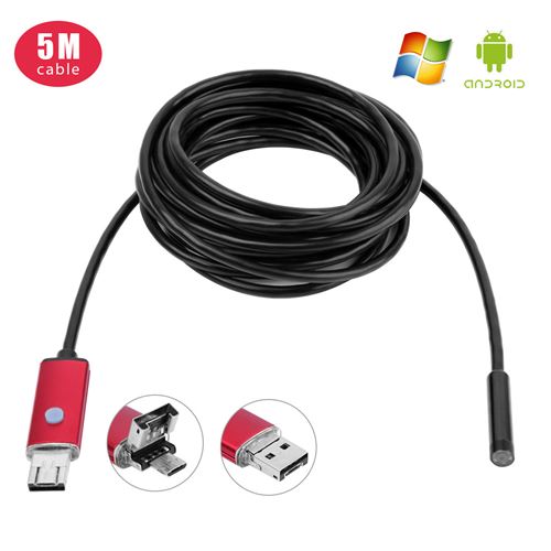 Camera Endoscopique pour Smartphone Micro-USB/USB Android Fil 5m