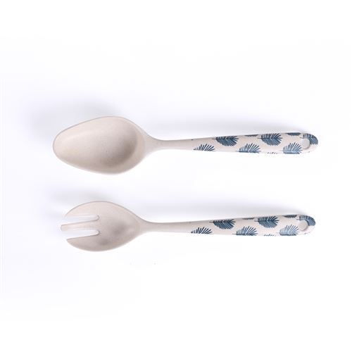 LIVOO Feel good moments Couverts à salade en fibre de bambou Beige