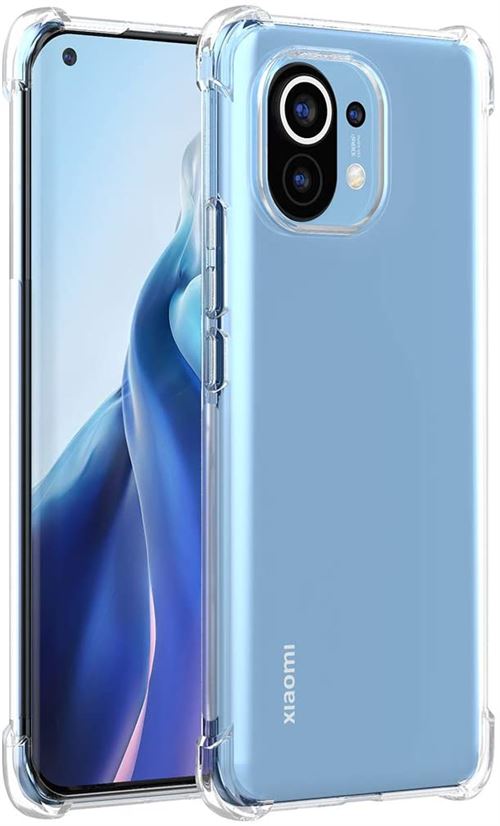 Advansia coque de protection pour Xiaomi Mi 11 4 Coins Renforcé Transparent