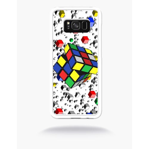 Coque Rubik's Cube 3d Compatible Samsung S8 Bord Transparent