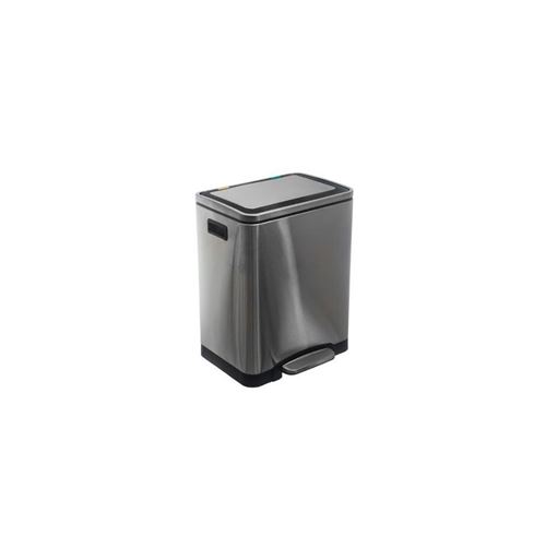 Poubelle de Cuisine Double Bac Kourou 15L Argent