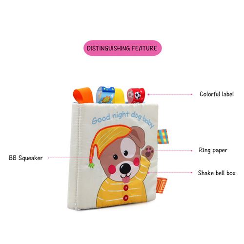 Livre sensoriel en tissu lavable pour bébé, jouet d'éveil précoce