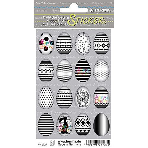 HERMA+Sticker+de+P%C2%83ques+TREND+%22set+d%27ouefs+noir+%2F+blanc%22