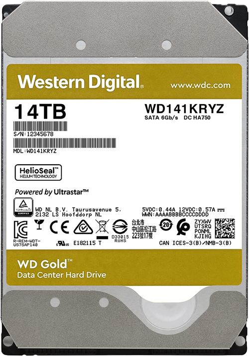 WD Gold WD121KRYZ - disque dur - 12 To - SATA 6Gb/s - WD121KRYZ